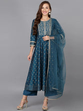 Women Silk Blend Embroidered Kurta Trouser-PKSKD1775